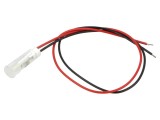 Lampă LED plată albă &Oslash;6mm 24VDC APEM QS63XXW24 cu cabluri 200mm