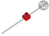 LED Roșu Axial 1,65mm 0,4-1mcd 90&deg; Convex