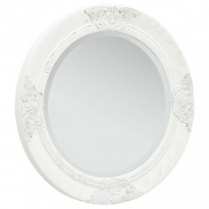Oglinda de perete in stil baroc, alb, 50 cm foto