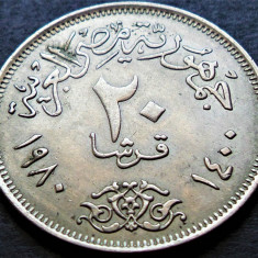 Moneda exotica 20 QIRSH / PIASTRES - EGIPT , anul 1980 *cod 840 = A.UNC LUCIU