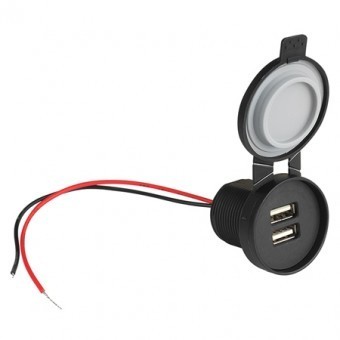 PRIZA AUTO/MOTO/BARCA IP67 2XUSB 5V/2.4A foto