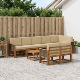 Cumpara ieftin Set de canapele de exterior 9 buc. 8-Locuri Natural si Bej