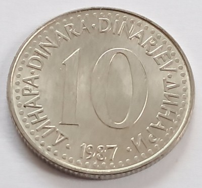 Iugoslavia, 10 Dinara 1987 foto
