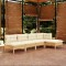 vidaXL Set mobilier grădină cu perne crem, 5 piese, lemn de pin 3096334
