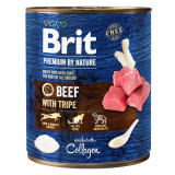 Brit Premium By Nature, Vită și Burtă, Conservă hrană umedă fără cereale c&acirc;ini, (pate), 800g