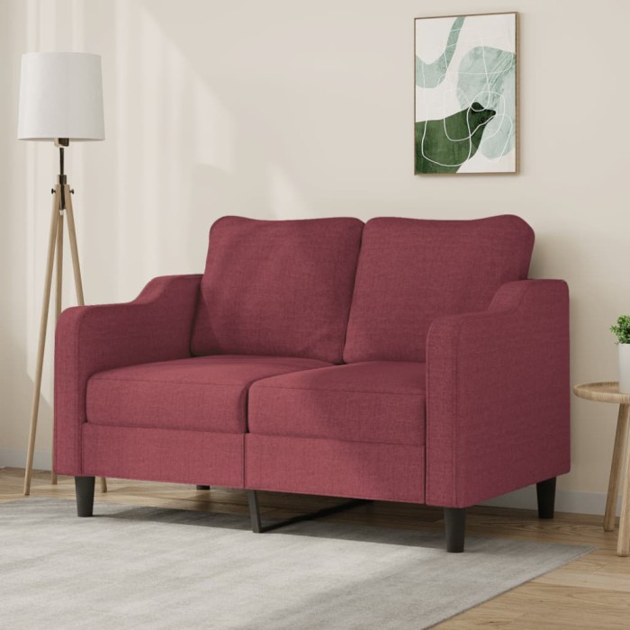 Gossi canapea cu 2 locuri, rosu vin, 120 cm, material textil