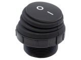 &Icirc;ntrerupător Rocker SPST 16A, Negru, E-SWITCH, IP68