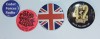 Insigne lot 4 piese, slogan mobilizator sau vintage badge 42 street cadet forces radio stop look &amp; lisen u.k. Marea Britanie T1