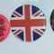 Insigne lot 4 piese, slogan mobilizator sau vintage badge 42 street cadet forces radio stop look &amp; lisen u.k. Marea Britanie T1