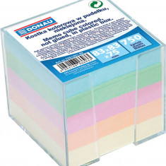 Cub Hartie Cu Suport Plastic, 92x92x82mm, Donau - Hartie Culori Pastel Asortate