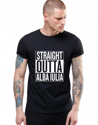 Tricou negru barbati - Straight Outta Alba Iulia - S foto