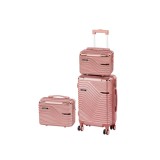 Set de valize cu roți TraveLux Urban XII, culoare roz-auriu
