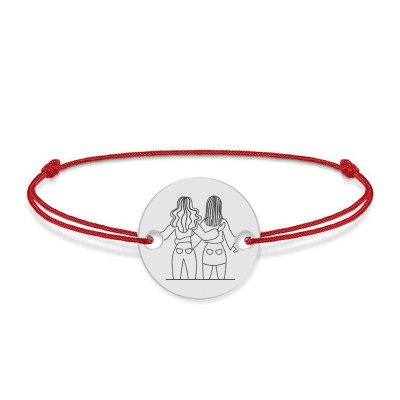 BFF - Bratara cu snur personalizata pentru cei mai buni prieteni din argint 925 foto