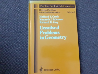 Unsolved Problems in Geometry VOL 2 Hallard T. Croft, Kenneth J. Falconer, Eichard K. Guy foto