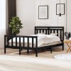 VidaXL Cadru de pat, negru, 140x190 cm, lemn masiv