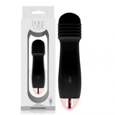 DOLCE VITA - RECHARGEABLE VIBRATOR THREE BLACK 7 SPEED foto