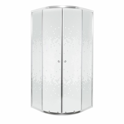 Cabină de duș curbată Pixel White 80 fără cădiță de duș foto