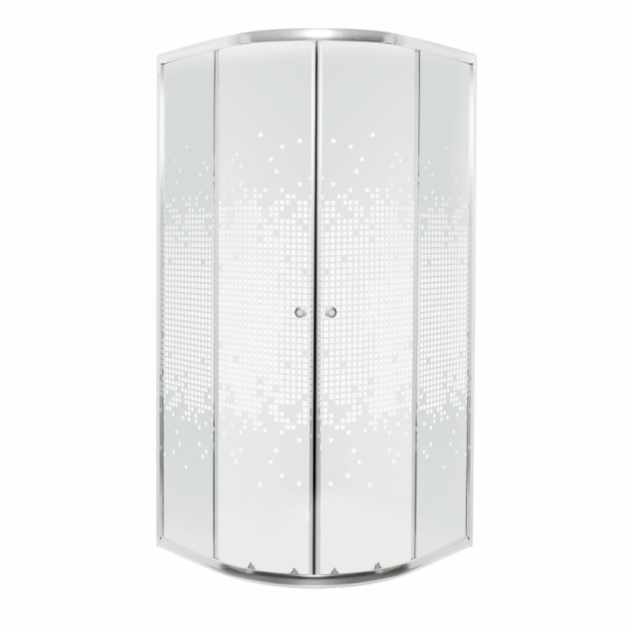 Cabină de duș curbată Pixel White 80 fără cădiță de duș