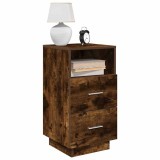 Cumpara ieftin Noptiera cu 2 sertare stejar afumat 36x36x68 cm