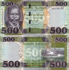 SUDANUL DE SUD 500 pounds 2023 UNC!!! foto