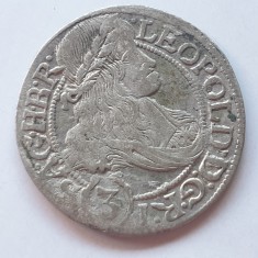 Silezia 3 kreuzer 1667 SHS argint Leopold l