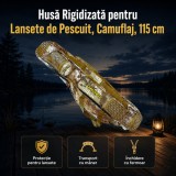 Husă Rigidizată pentru Lansete de Pescuit, Camuflaj, 115 cm