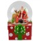 Glob Lichid Decorativ Crăciun, Moș Crăciun, Ren, Suport Roșu, Multicolor, 6.5x10cm, Sticlă