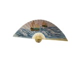 Evantai de perete din lemn, Roz cu corabii pe mare 90 cm x 160 cm