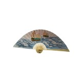 Evantai de perete din lemn, Roz cu corabii pe mare 90 cm x 160 cm