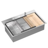 Chiuvetă inox BURT 110 WORKSTATION BRUSH NICKEL