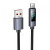 Cablu Date si Incarcare USB-A - USB-C HOCO Display X112, 100W, 1m, Negru