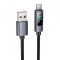 Cablu Date si Incarcare USB-A - USB-C HOCO Display X112, 100W, 1m, Negru