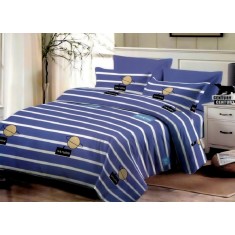 Lenjerie de pat pentru o persoana cu husa de perna dreptunghiulara, Earth, bumbac mercerizat, multicolor