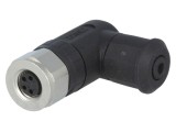 Conector M8 mamă 4 pini IP67 cu montare pe cablu - Amphenol CONEC