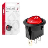 &Icirc;ntrerupător rotund cu lumină roșie 12/24V max 20A ON/OFF