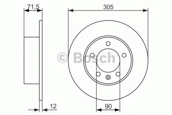Disc frana RENAULT MASTER III platou / sasiu (EV, HV, UV) (2010 - 2016) BOSCH 0 986 479 717