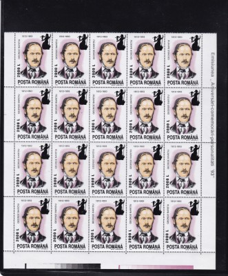 2000 LP 1531 ANIVERSARI COMEMORARI PERSONALIT.1993 SUPRATIPAR BLOC 20 TIMBRE MNH foto