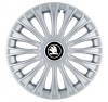 Set 4 capace roti pentru Skoda Nou Alb-Negru, model Dino Gray, R15, Autohelix MSA