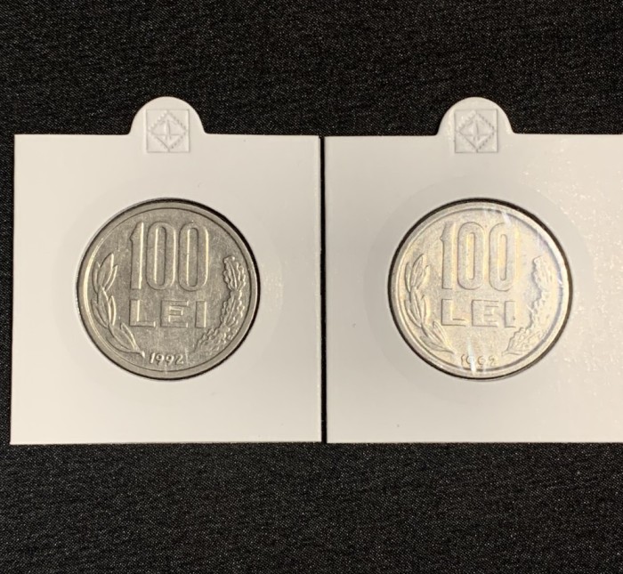Set monede 100 lei 1992 varianta E suplu E gros