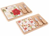 Cumpara ieftin Set 2 platouri, 2 cutite, 2 furculite Craciun 26.5x17 cm, 13.5 cm
