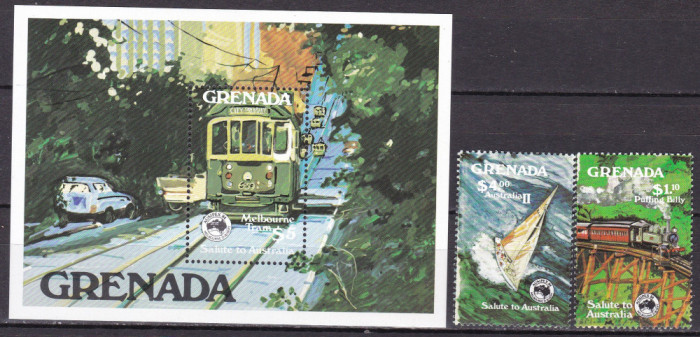 Grenada 1984 Ausipex tren MI 1322-1323 + bl.131 MNH
