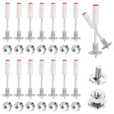 Set 200 cuie tip surub cu piulita M8 HAWIRE, Otel galvanizat, 16mm diametru, 42mm lungime, Fixare profesionala in beton, metal, lemn, pentru pistol cu