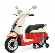 Scuter electric pentru 2 copii, Kinderauto Retro, 70W, 12V-7Ah, echipare PREMIUM, bluetooth, rosu foto