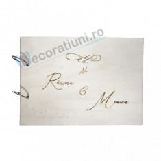 Guestbook din lemn personalizat, guestbook nunta - model iubire infinita foto