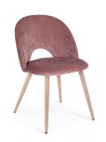 Cumpara ieftin Set 4 scaune catifea roz Linzey 53x60x82 cm