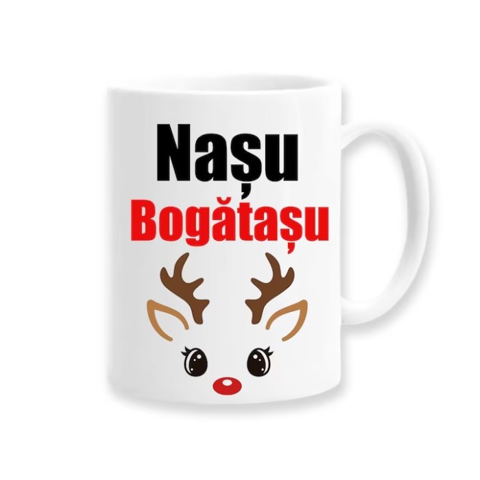 Cana alba personalizata &quot;Nasu Bogatasu&quot;, INOVATIX&reg;️. 330ml