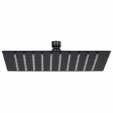 VidaXL Cap de duș tip ploaie pătrat, negru, 20x20 cm, oțel inoxidabil