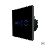 Cumpara ieftin Intrerupator Wi-Fi pentru draperie cu touch din sticla, negru, Luxion