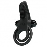 Inel Penis cu Vibratii Pretty Love, Silicon Negru, Erectie Durabila, 10 Functii, Rezistent la Apa, Stimulare Clitoris