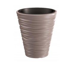 Ghiveci decorativ de flori, rotund, cafeniu, 18/37 L, 38.8x43.6 cm, Sand foto